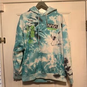 NASA Blue Tie-Dye Hoodie for Men